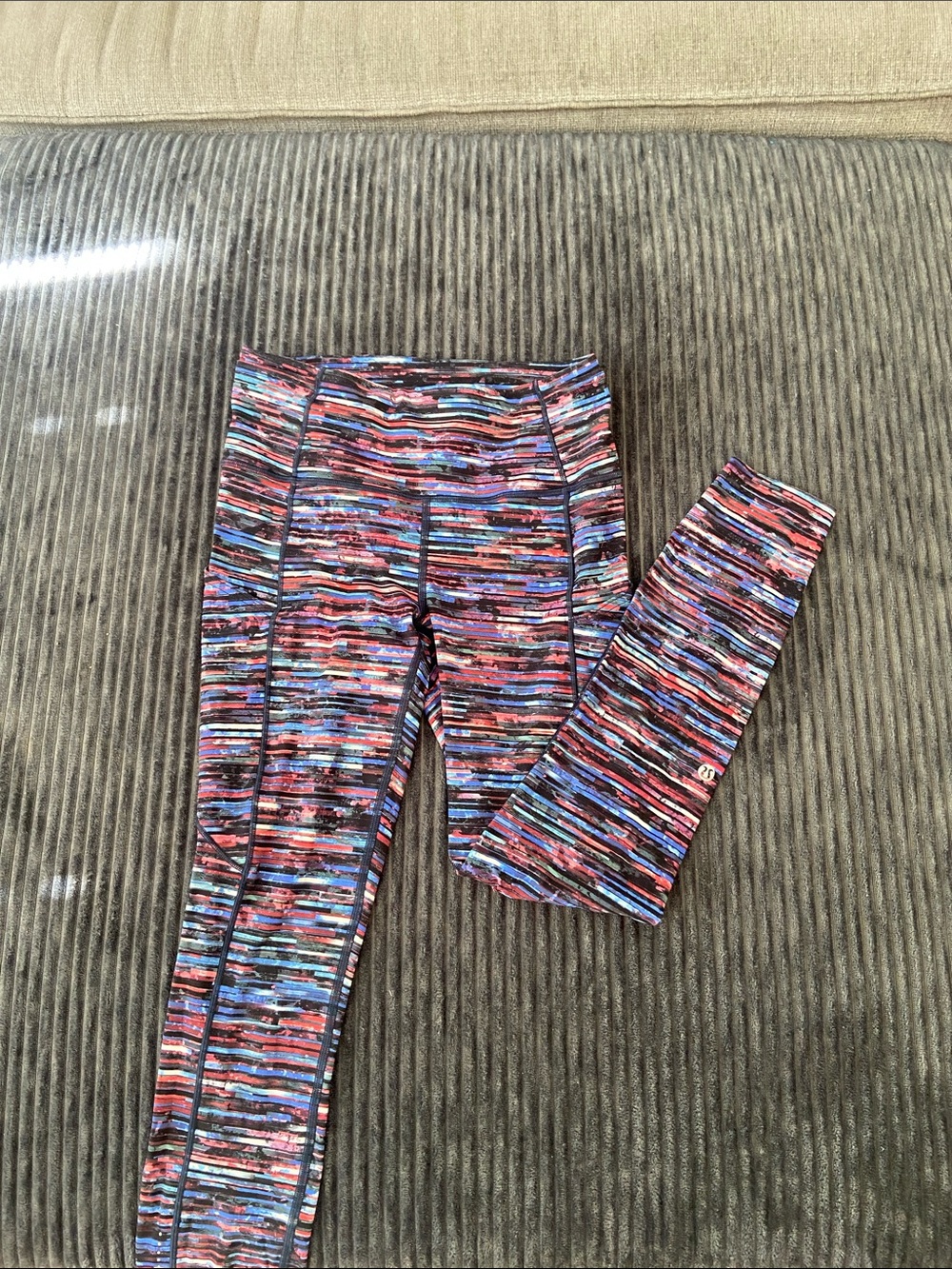 lululemon athletica Girls' Multicolor Stripe Performance Leggings